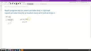 Python - while petlja - Najveći broj čiji je kvadrat manji od n
