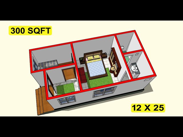 300 Sqft Small Village House Ii 12 X 25 Ghar Ka Naksha Ii 12 X 25 Home  Design - Youtube