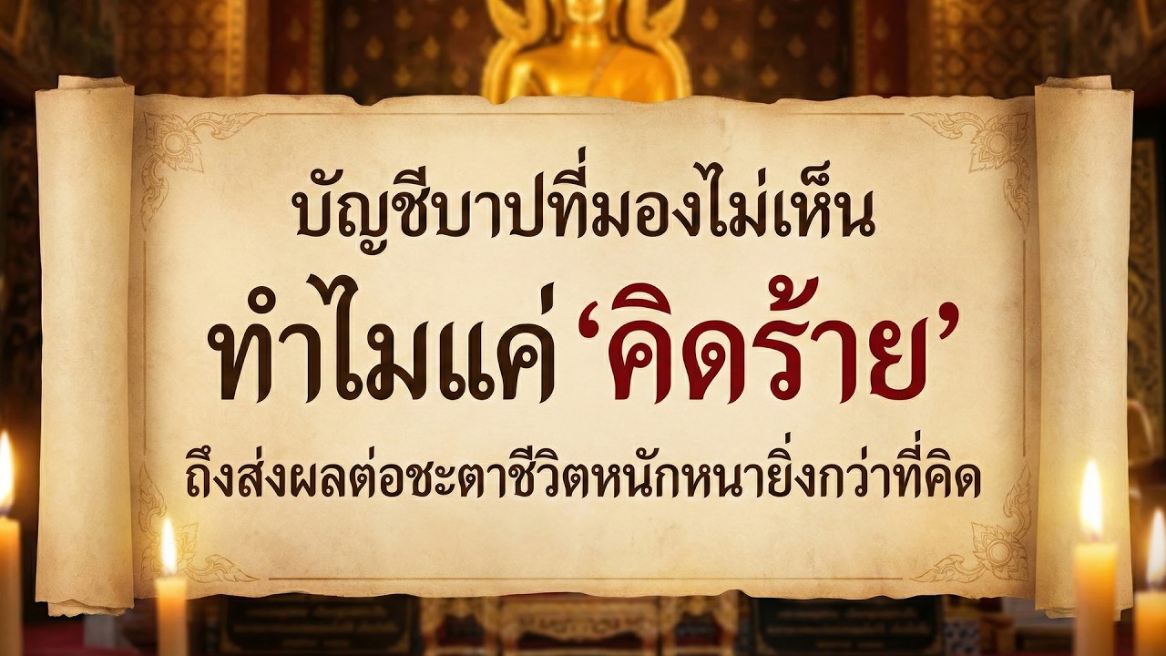 บัญชีบาปที่มองไม่เห็น! แค่ 'คิดร้าย' ก็ทำลายชีวิตได้จริงหรือ? ✨ กฎแห่งกรรม #บาปบุญ #ความคิดร้าย