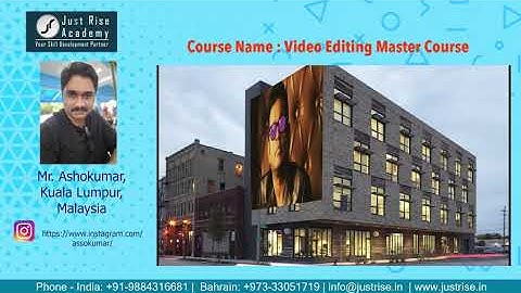 Mr. Ashokumar-5  |Student Output  | Video Editing Masterclass | Just Rise Academy
