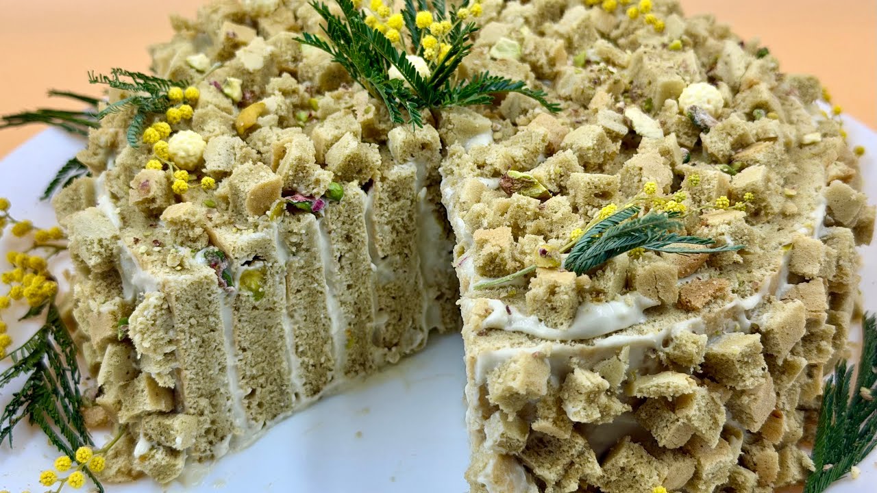 Tort Mimoză cu fistic – Desert cremos, elegant și super spectaculos