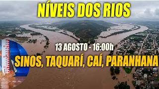ALERT: River Levels in RS Today (08/13 - 4 PM) - Complete Analysis Taquari, Sinos, Caí and more