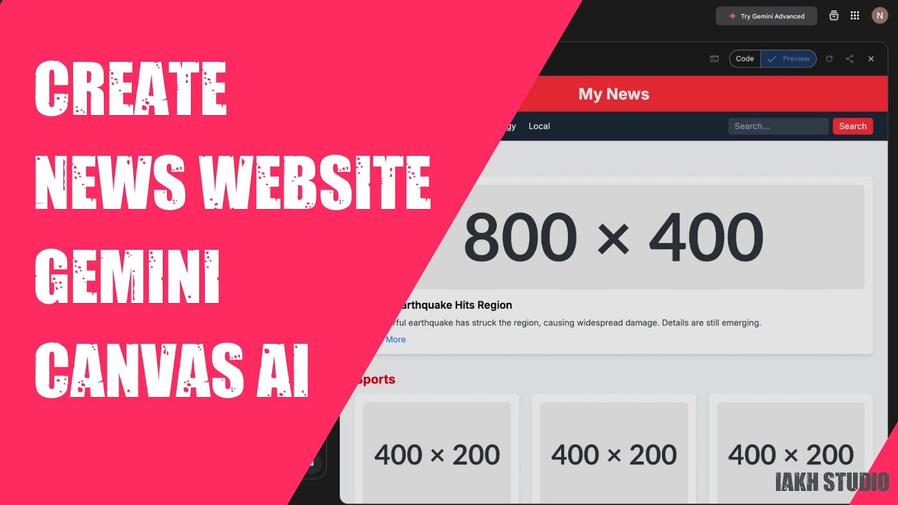 How To Make A News Website Using Gemini Canvas AI?