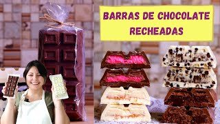 Barras de chocolate Recheada:Aprenda a fazer quatro tipos de combinações e recheios| Priscila Piardi