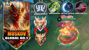 WTF DAMAGE!! BEST 1 HIT BUILD MOSKOV 2025 (recommended build and emblem)- MLBB!!