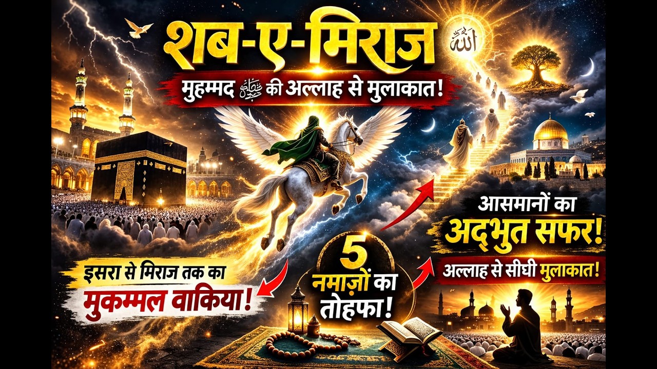 क्या सच में 27 रजब की रात आसमान खुले थे? शब-ए-मेराज का पूरा वाक़िया! 5 नमाज़ों का तोहफ़ा कैसे मिला?