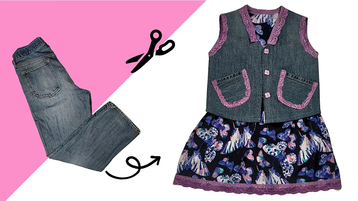 Kid's Dress w/ Matching Blue Jean Vest