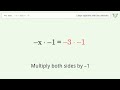 Solve -x-3(0)=-3: Linear Equation Video Solution | Tiger Algebra