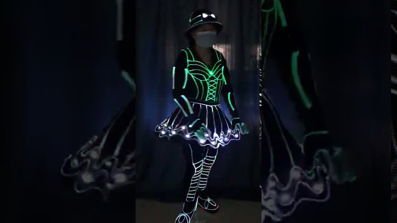 Amazing Women Fiber Optic LED Dress Costume Show WL203 YouTube