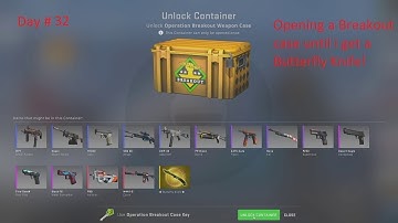 Opening a Breakout case until I get a Butterfly Knife! | Day #32