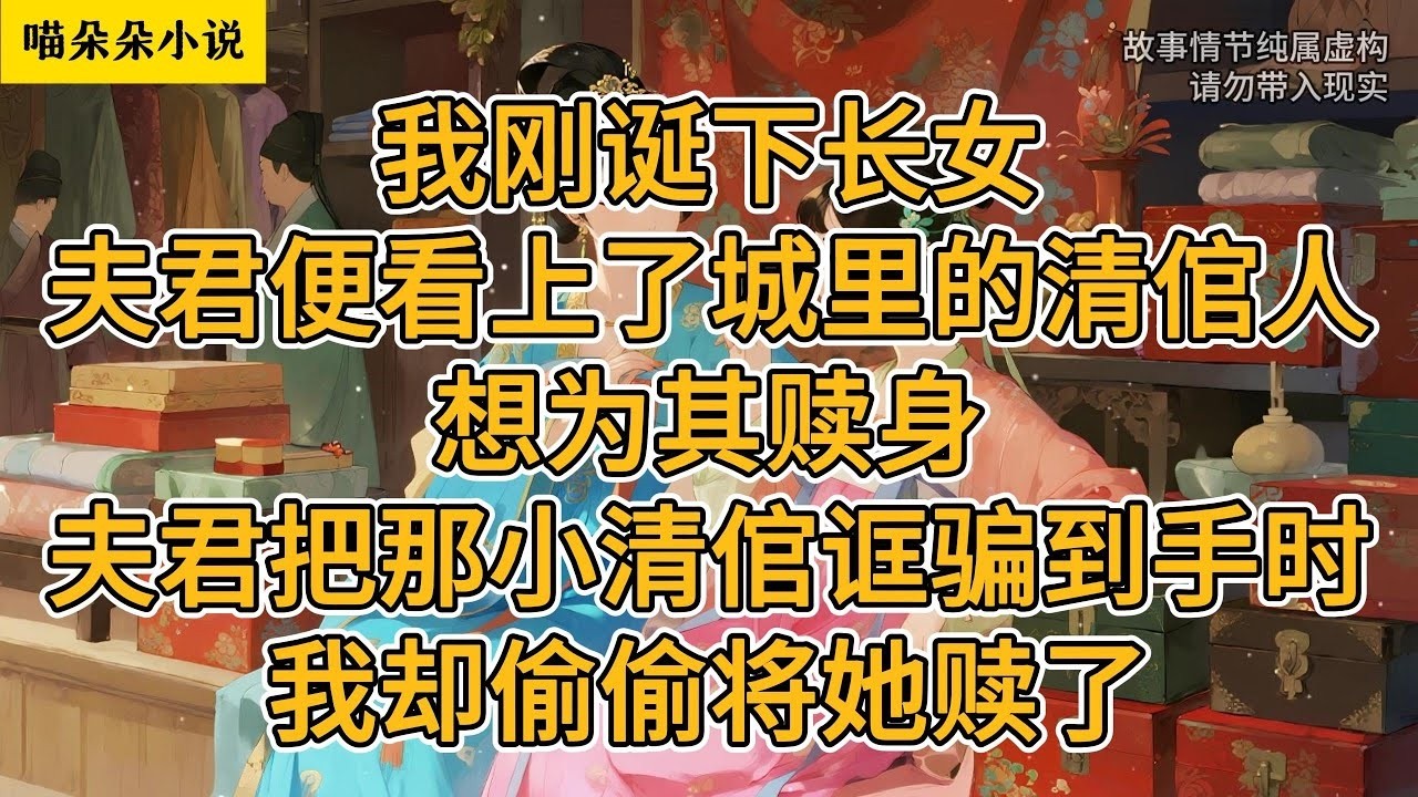 我刚诞下长女，夫君便看上了城里的清倌人，想为其赎身。夫君把那小清倌诓骗到手时，我却偷偷将她赎了。#一口氣看完 #小说 #小説 #故事
