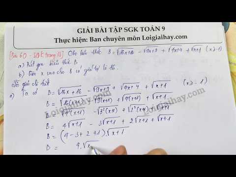 Video Giải bài 60 trang 33 SGK toán 9 tập 1 - youtube