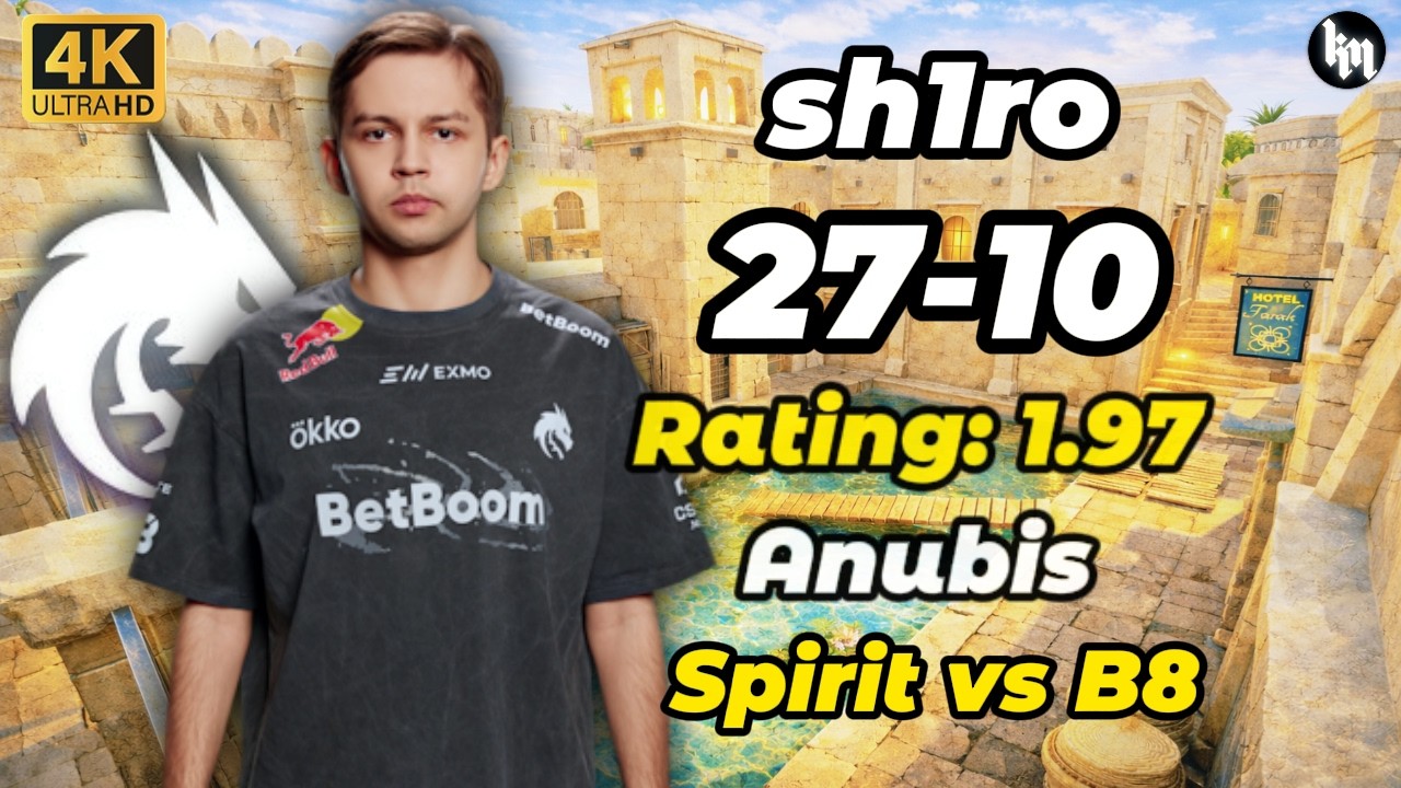 sh1ro (27-10) Spirit vs B8 (Anubis) ESL Pro League Season 23 Stage 2 #cs2 #Spirit #sh1ro