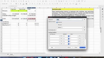 [EN] LibreOffice tips and tricks: business plan calculation using Linear Programming
