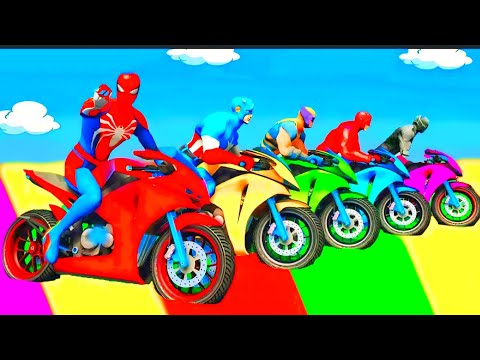 Spider man 🕷️ racing game in GTA v and super heroes crazy game #gta #gtav #spiderman #game  by Country_Ball_450