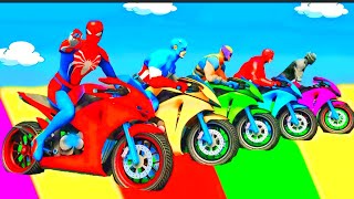 Spider man 🕷️ racing game in GTA v and super heroes crazy game #gta #gtav #spiderman #game  screenshot 5