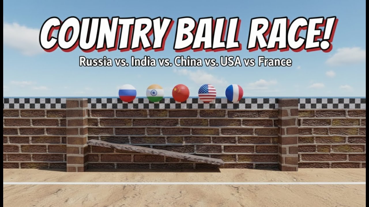 5 Country ball race 💀 || R.I.C.A.F. || 