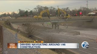 Drivers navigating around I-96 construction