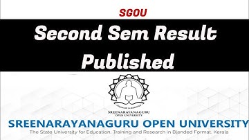 Second Sem Result Published #sgou #sreenarayanaguruopenuniversity