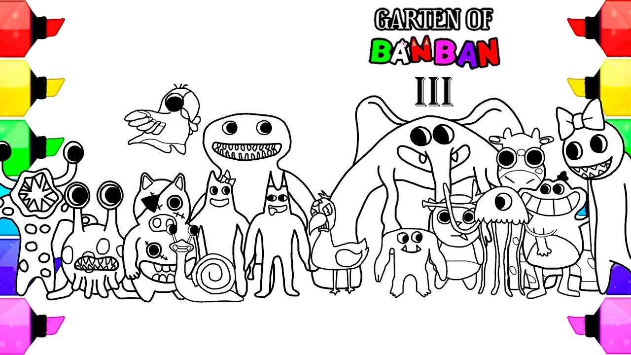 Garten Of Banban New Coloring Pages / How to Color All Monsters from the  Game Garten Of Banban 5 