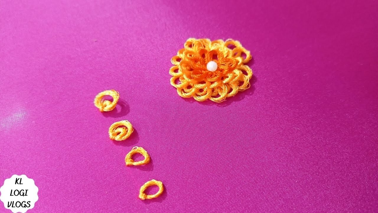 Class 43 : Ring Knot Embroidery | Double layer ring knot embroidery  |Challah work flower