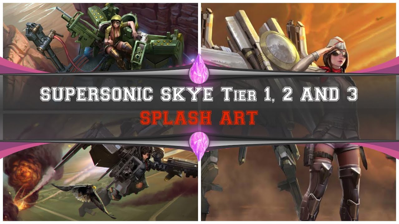 Supersonic Skye Tier 1, 2 AND 3 SPLASH ART REVEALED: Vainglory Update 1.18 NEW SKINS?