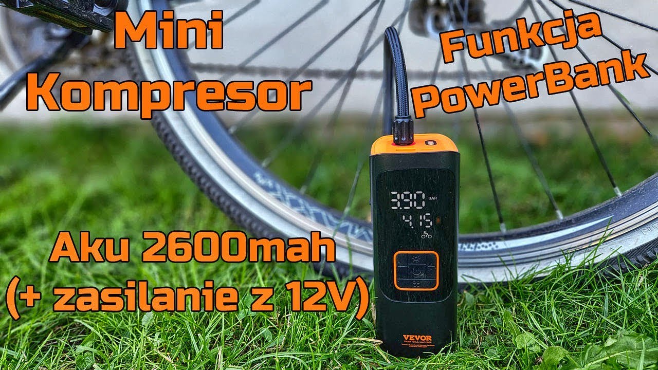 Mini Kompresor Pompka VEVOR  11 BAR - Wbudowany Akumulator + Zasilanie z Gniazda 12V