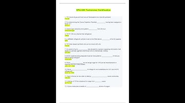 EPA 609 Technician Certification Exam 120 Questions and Answers