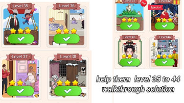 Help them brain puzzle level 35 to 44 walkthrough solution