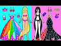 Paper Dolls Dress Up - Rapunzel vs Sadako OR Good Vs Bad Friend Dress - Barbie Story & Crafts