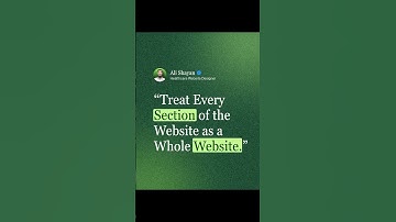 “Treat every Section of the Website as a Whole Website” - Ali Shayan