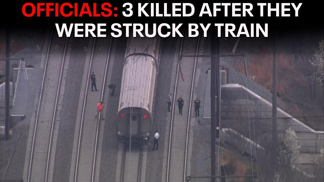 3 people killed after they were struck by train - YouTube
