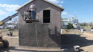 Lime Plaster Spray Application Time Lapse