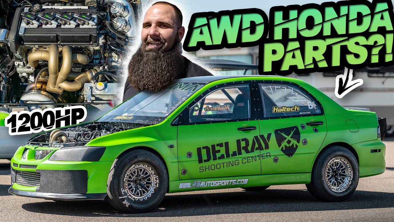 1200HP Evo with AWD HONDA DRIVETRAIN PARTS?! (THE LAUNCH IS PERFECT!) YouTube