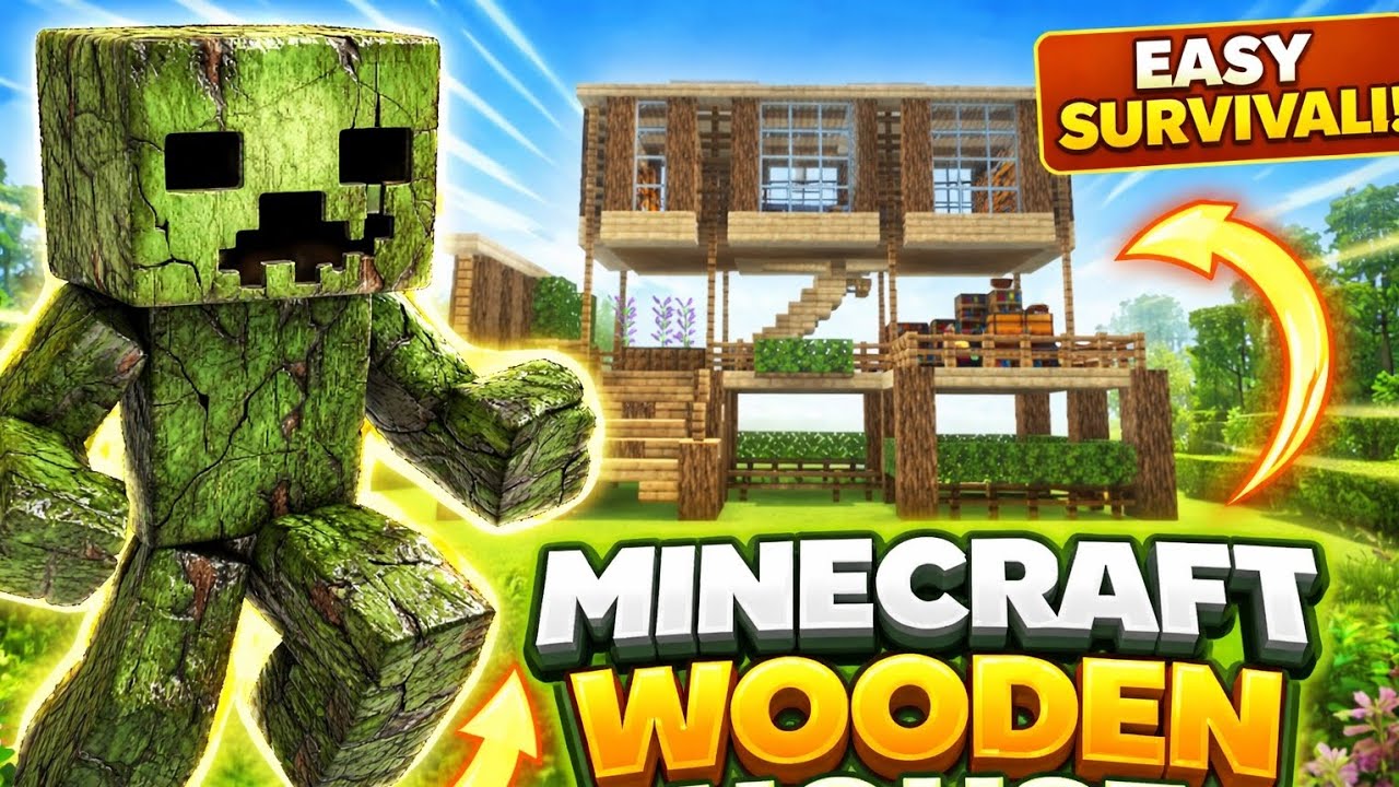 “Best Wooden House in Minecraft 🔥 | Beginner Survival Build”