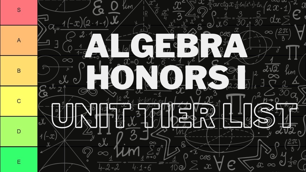 Honors Algebra I Unit Tierlist in 1 Minute - YouTube