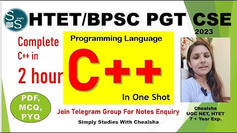C++  Programming Language|OOPs Concept|HTET Computer Science Crash Course |BPSC PGT COMPUTER SCIENCE