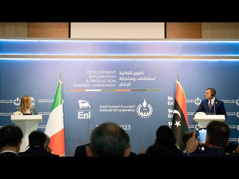 Visita in Libia, le dichiarazioni alla stampa Meloni - al-Dabaiba