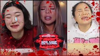 HOT Mukbangers try the HOTTEST ONE CHIP CHALLENGE *crying*