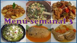 Menú SEMANAL #3, Menú con muchas verduras, 6 platillos en 1 vídeo