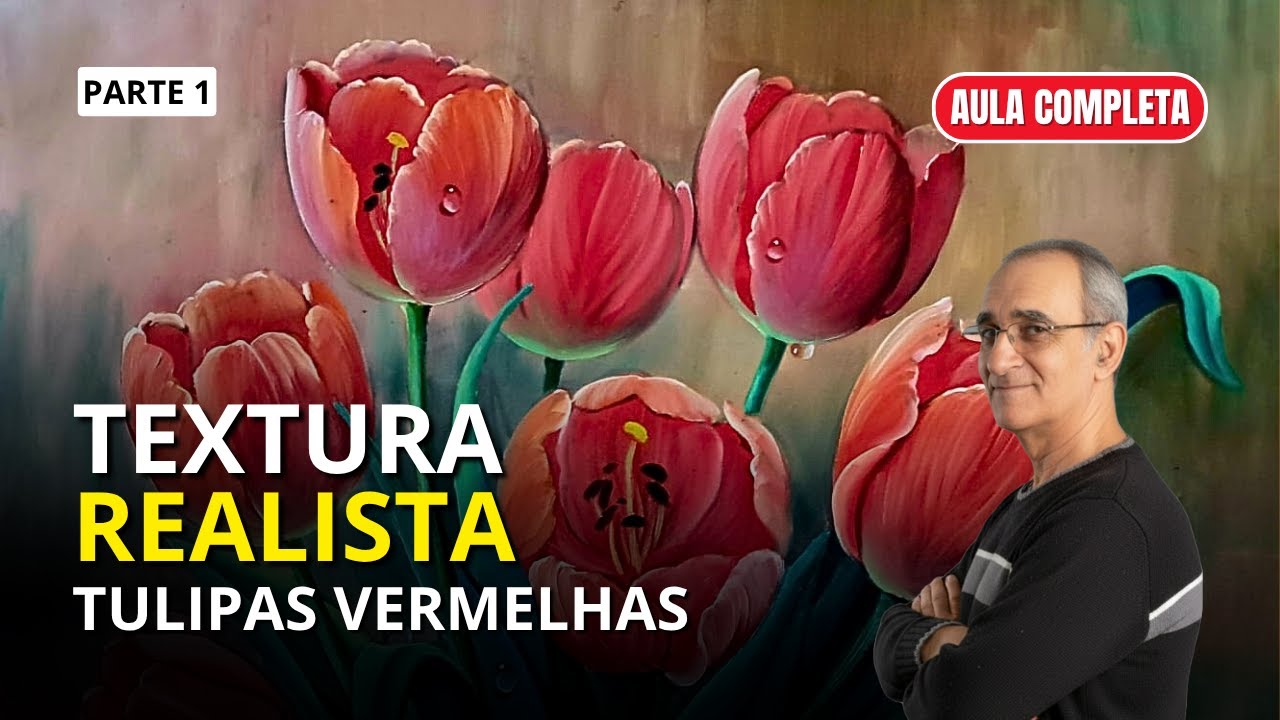 Урок живописи: Как придать красным тюльпанам жизнь и фактуру — Реализм (Урок 1/2)