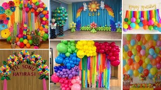 Rainbow Garland Streamer Backdrop