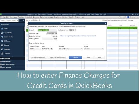 How To Enter Finance Charges For Credit Cards Inside Quickbooks Youtube