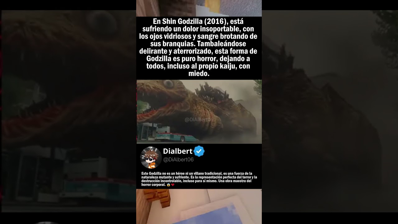 En Shin Godzilla (2016), está sufriendo un dolor insoportable, con los ojos vidriosos y sangre brota