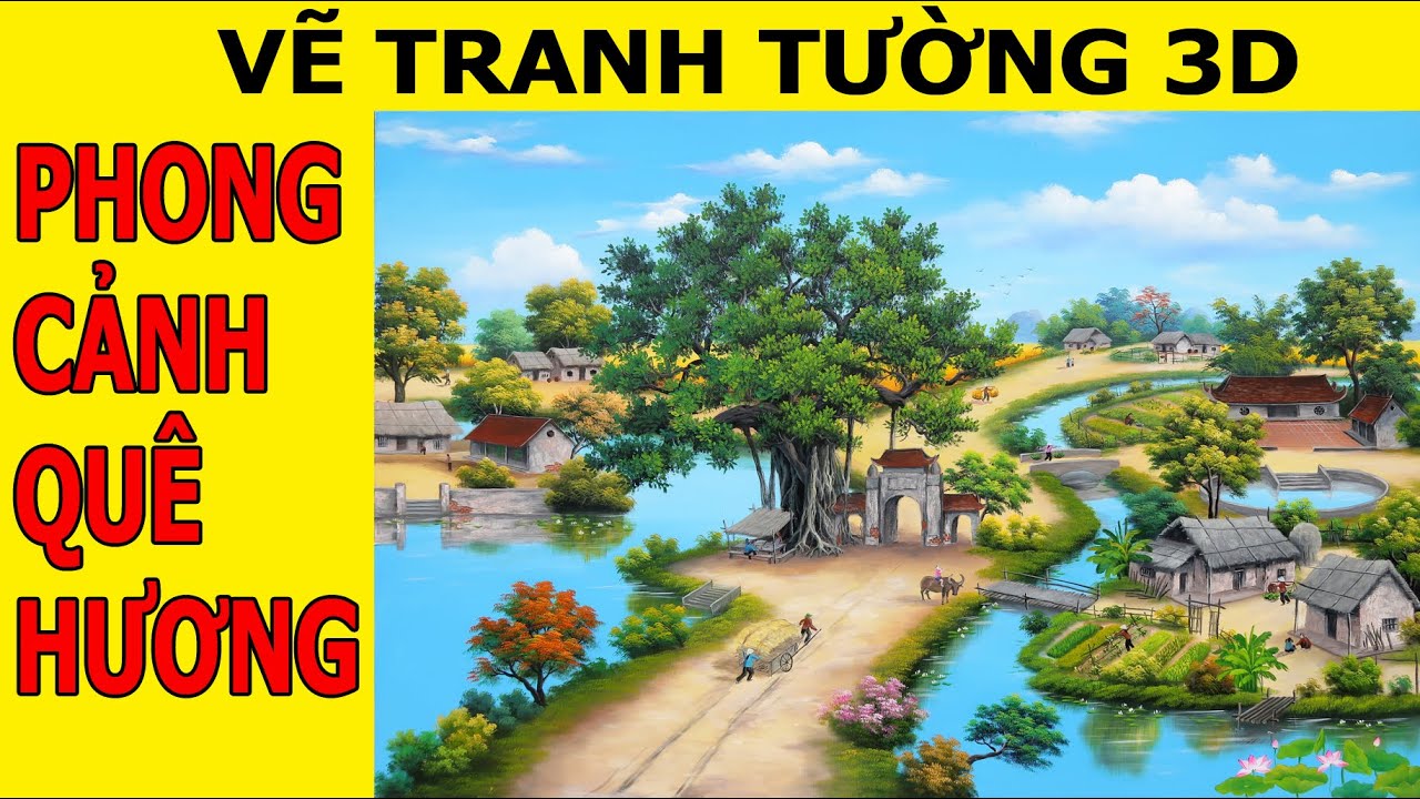 Mural painting/ Country landscape/ Vietnam in 54 - YouTube