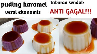 puding karamel viral, takaran sendok anti gagal