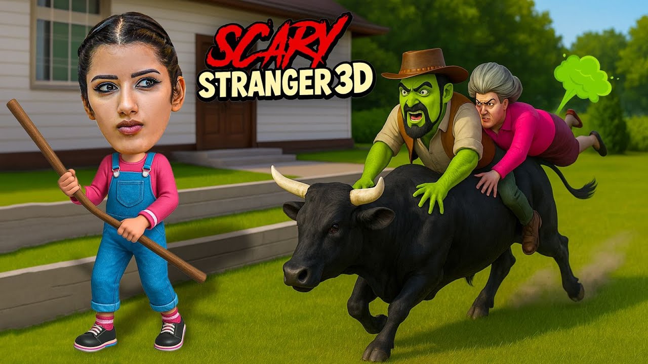 Scary Teacher aur Stranger ko BULL kheench ke le gaya