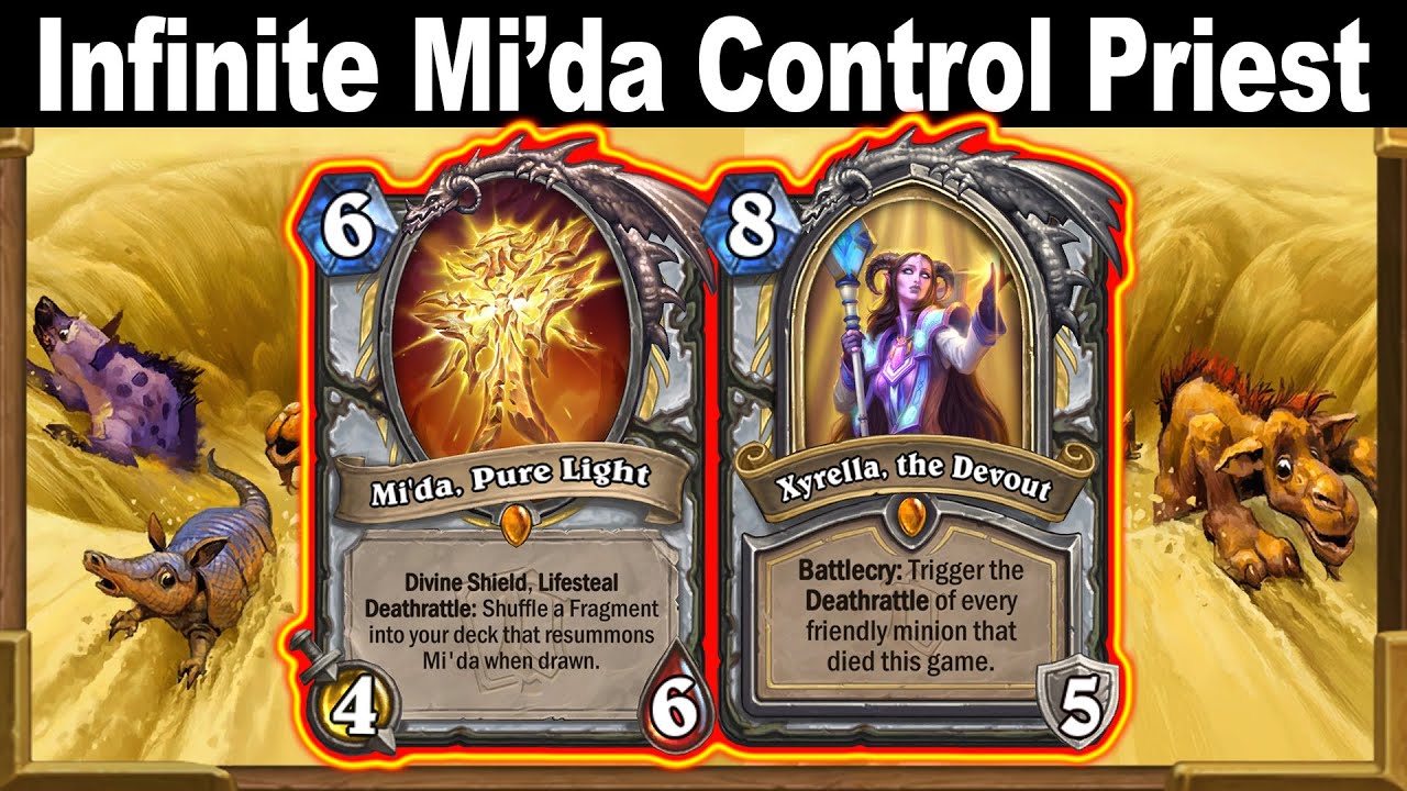 New Card Mi'da, Pure Light Infinite Quest Control Priest! Fractured in  Alterac Valley | Hearthstone - Hearthstone Decks