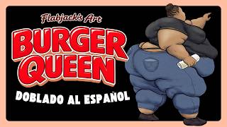 Weight gain comic #7 -Burger Queen | Flabjack's Art
