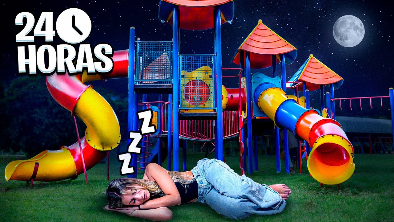 Passei a noite no playground sem ninguém perceber — quase fui pega!!